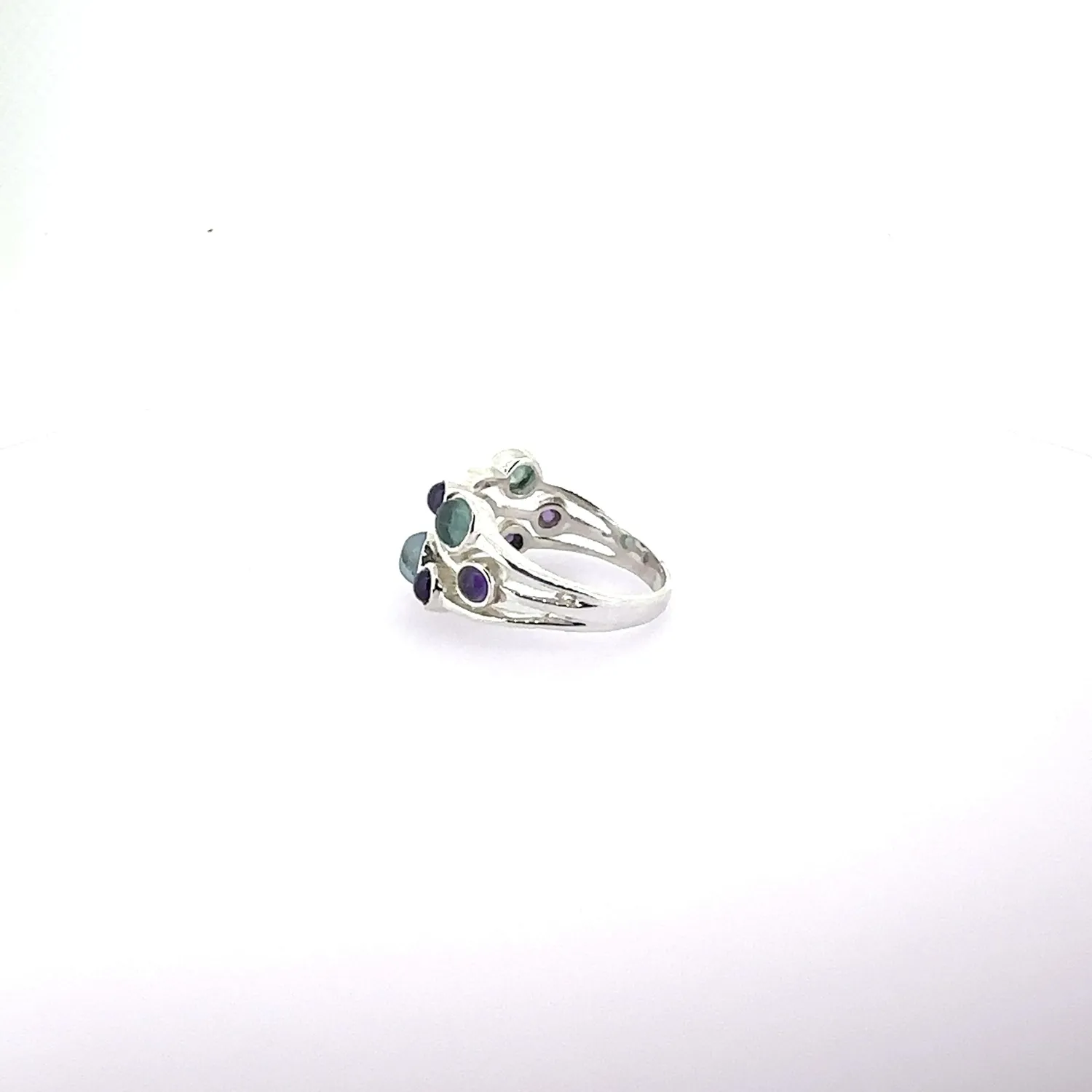Victoria Jane Raindrops anello argento ametista topazio