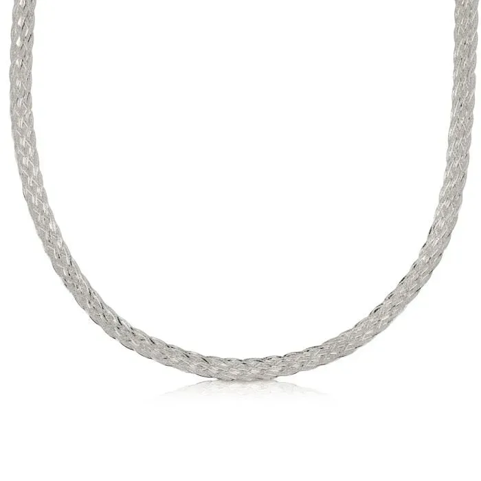 Gioielli Celiento girocollo treccia oro bianco 18kt