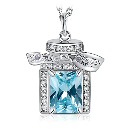 JewelryPalace Profumo 3.7ct collana argento zircone azzurra 45cm