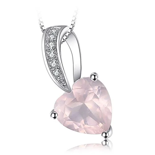 JewelryPalace Amore Eterno collana argento quarzo rosa cuore 45cm