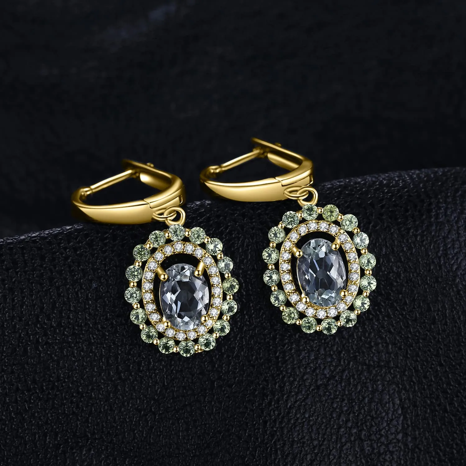 JewelryPalace Ametista Verde Peridoto orecchini argento ovali