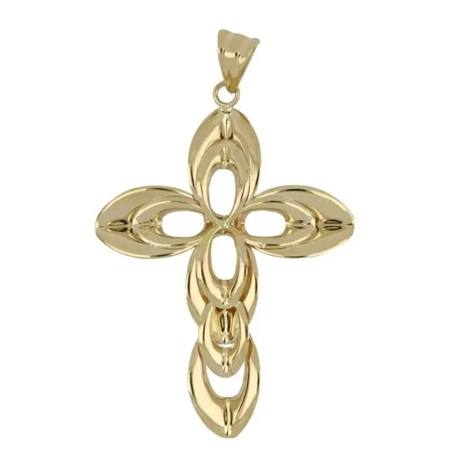 Gioielli Celiento Croce traforata Ciondolo oro giallo 18kt