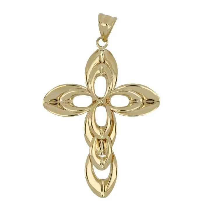 Gioielli Celiento Croce traforata Ciondolo oro giallo 18kt