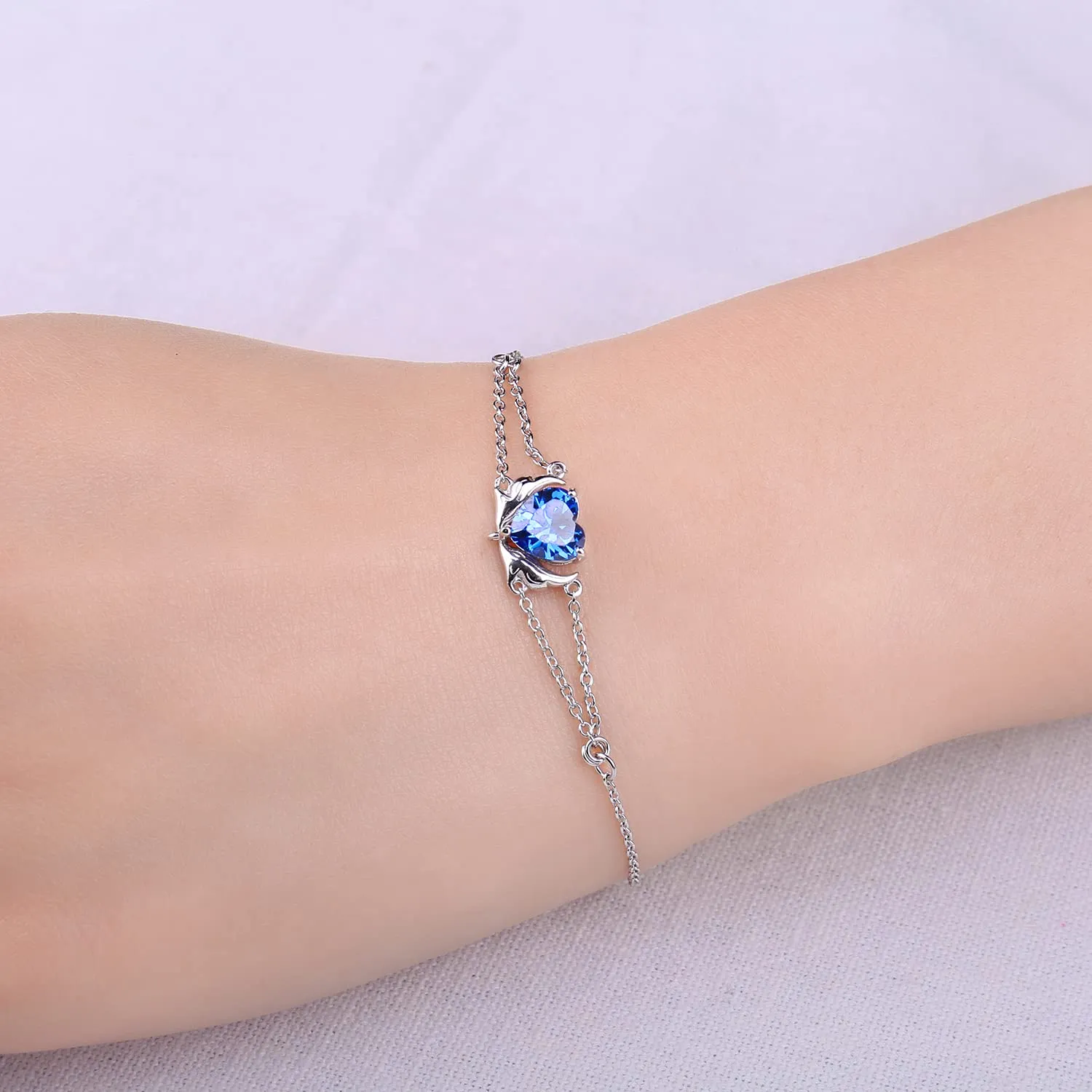 JewelryPalace Ali d'Angelo Cuore Blu 1.5ct bracciale argento blu