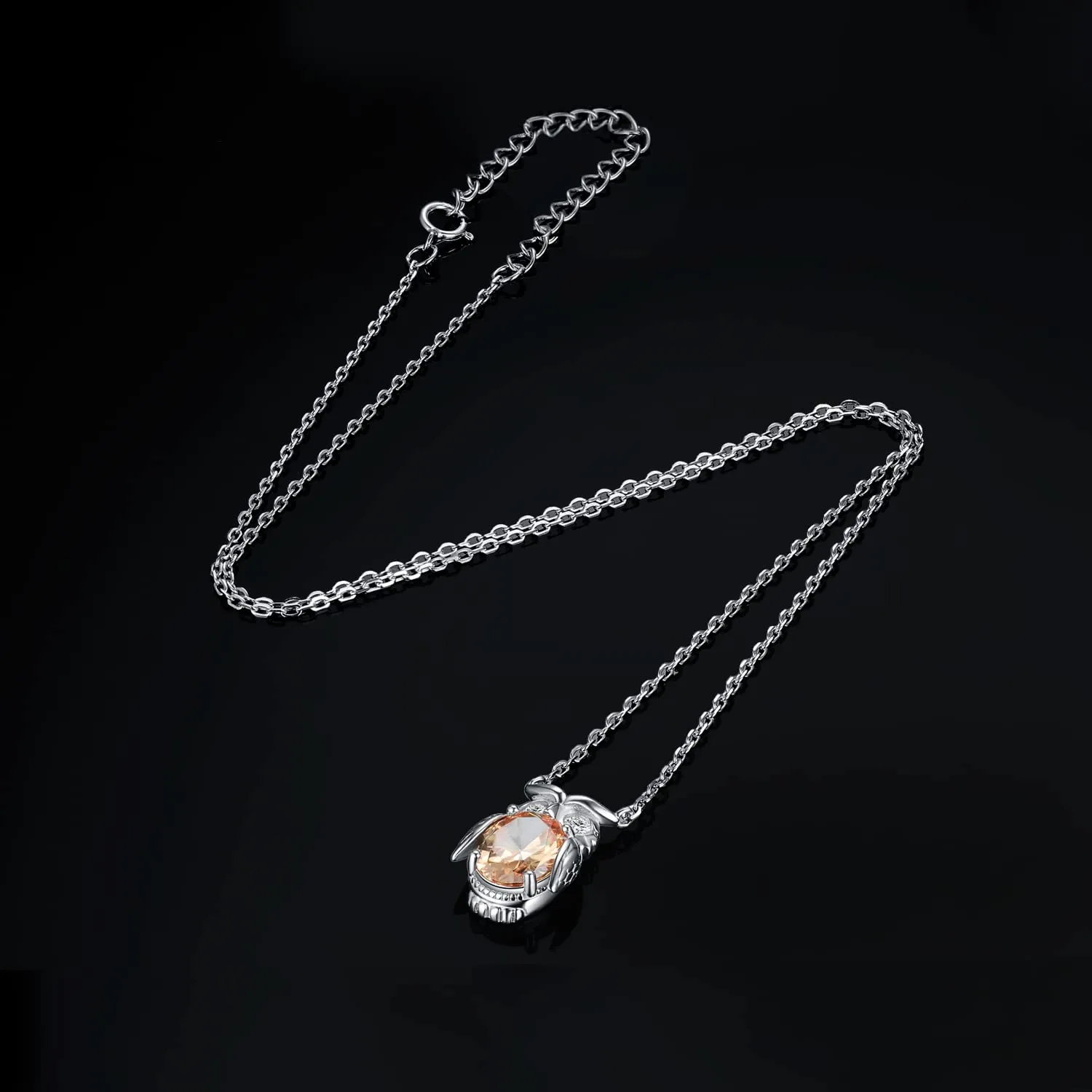 JewelryPalace 3.3ct Gufo collana argento 925 catena 45cm