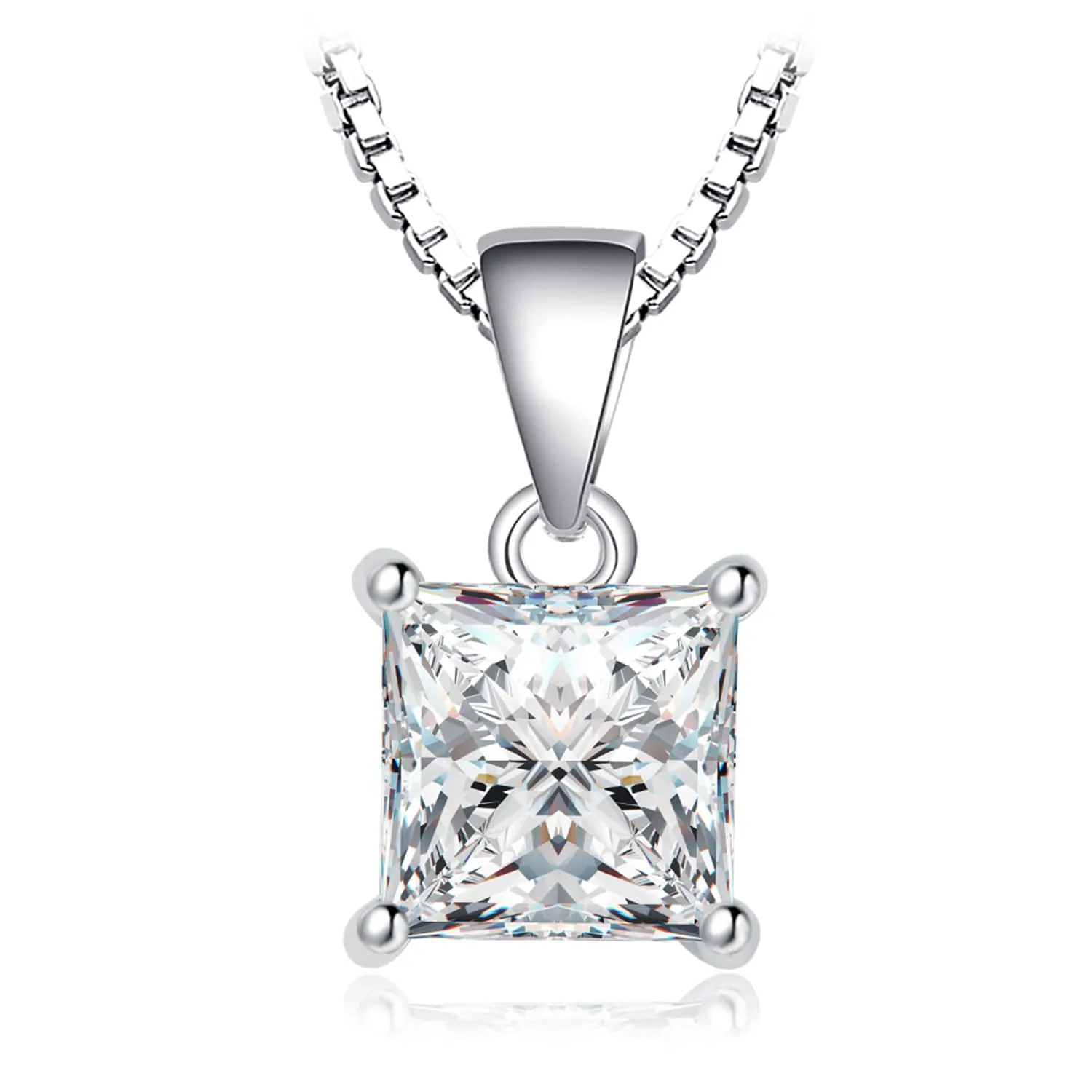 JewelryPalace Solitario collana argento 925 zirconia 45 cm