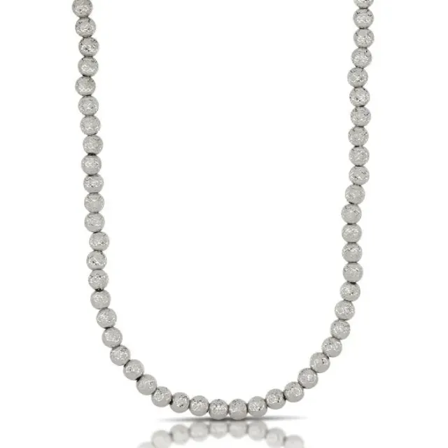 Gioielli Celiento girocollo oro bianco 18kt palline diamantate