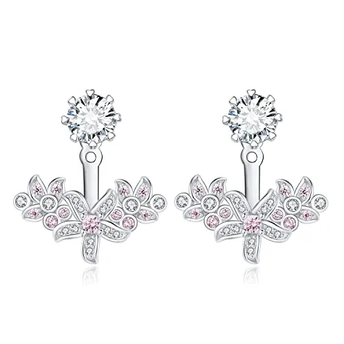 JewelryPalace Fiori 3ct Orecchini Argento Zirconia Rosa