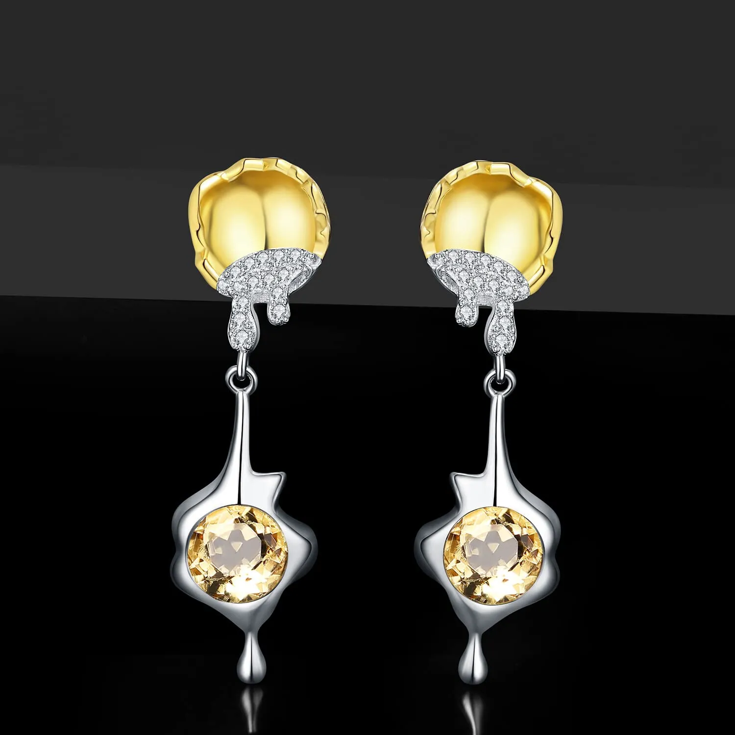 JewelryPalace Uova Camicia 2.8ct orecchini argento citrino giallo