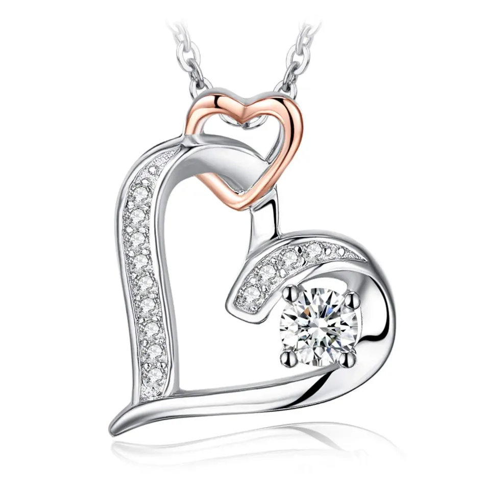 JewelryPalace Infinity collana cuore bicolore argento 45 cm