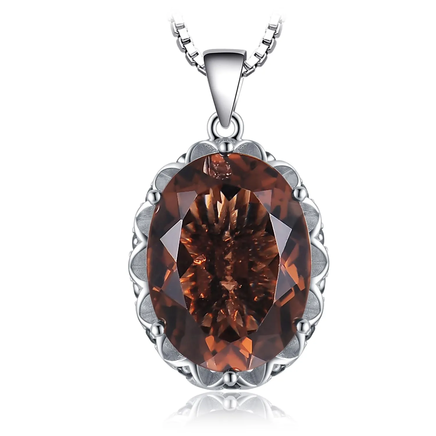 JewelryPalace 8.1ct Quarzo Fume Collana Pendente Argento 45cm