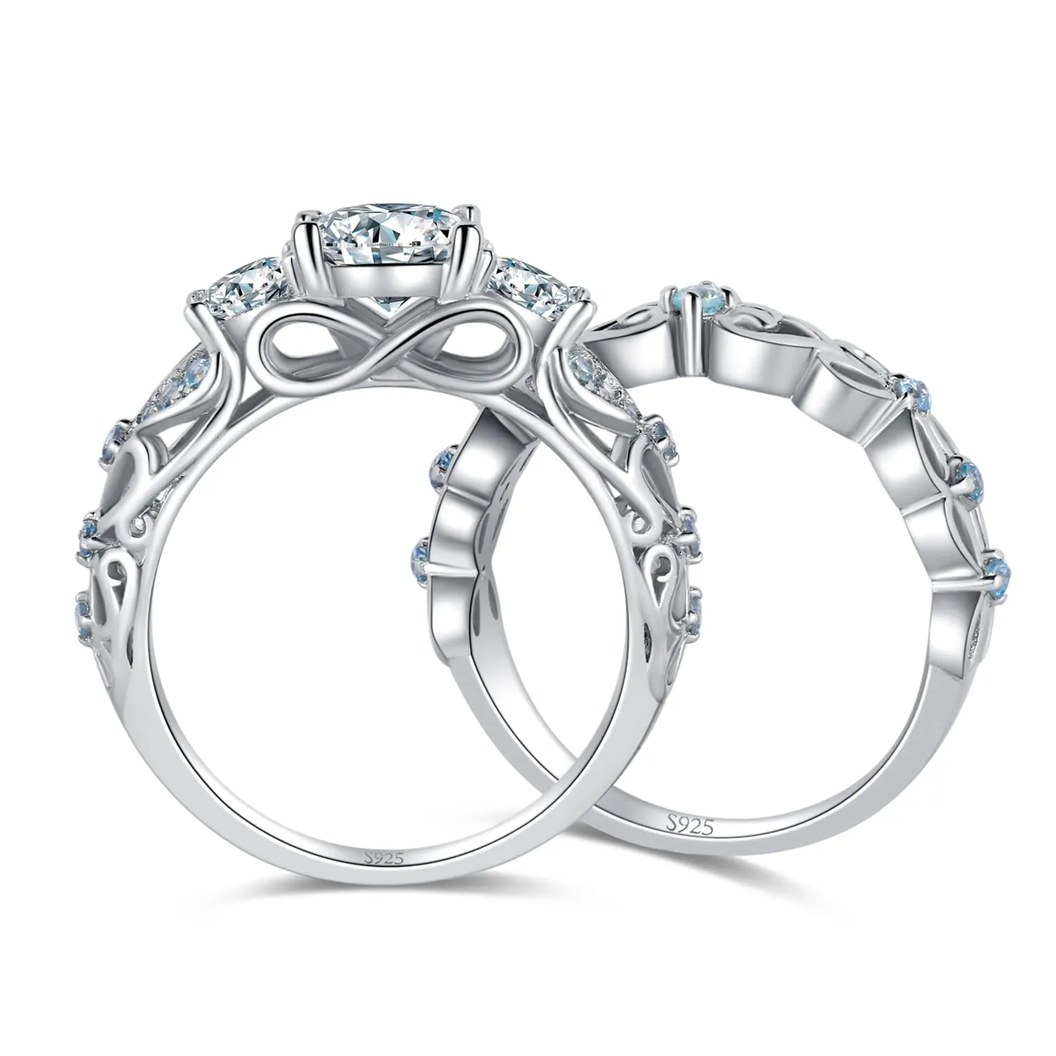 JewelryPalace Vintage Halo Anello Argento Cuore Zirconia