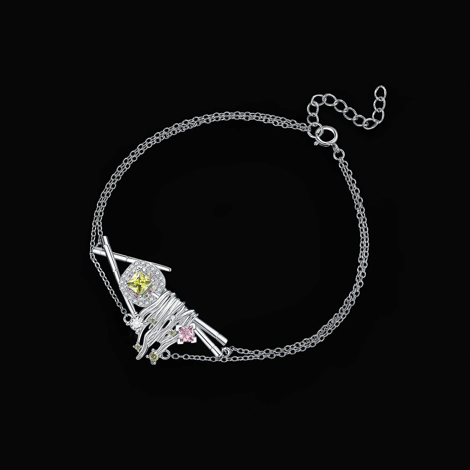 JewelryPalace Sushi 1.1ct bracciale argento zirconia quadrata