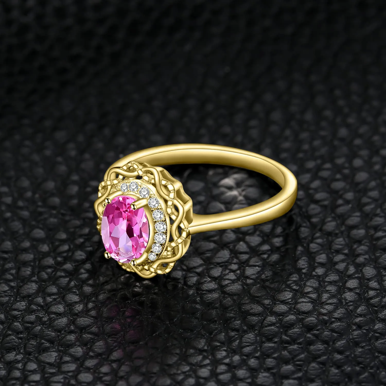 JewelryPalace Infinito anello argento topazio rosa ovale