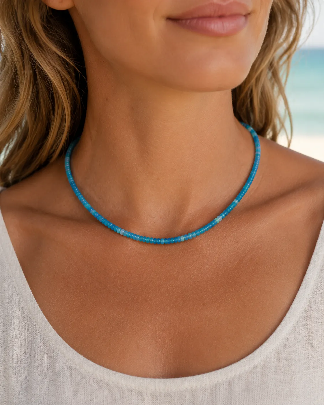Victoria Jane Deep Aqua collana opale perle argento