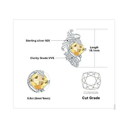 JewelryPalace Carpa Koi 2.2ct orecchini argento citrino giallo