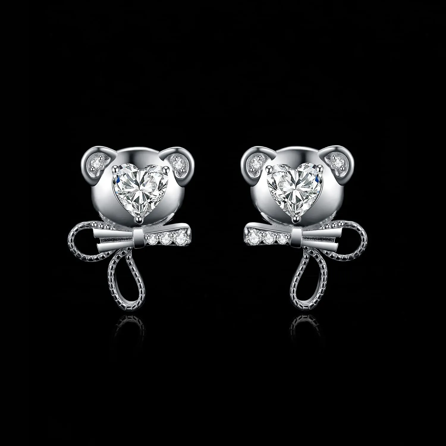 JewelryPalace Orsetto Cuore orecchini argento 925 zirconia 3.1ct