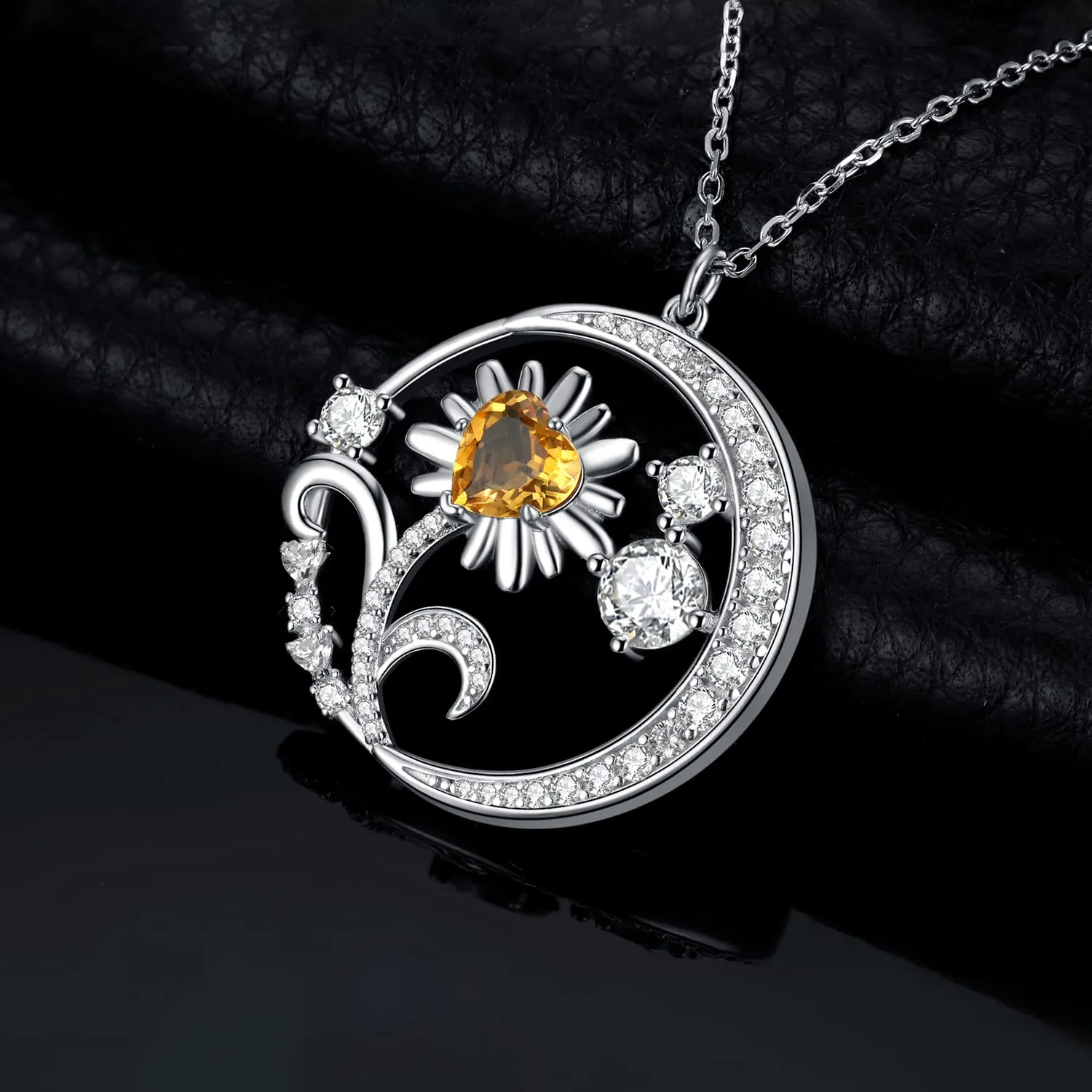 JewelryPalace Cuore Citrino Collana Argento 925 45 cm