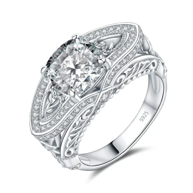 JewelryPalace Vintage 5.2ct anello cuore argento cuscino