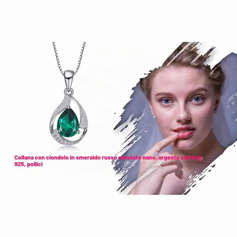 JewelryPalace Smeraldo Simulato Collana Argento 925 verde 45cm