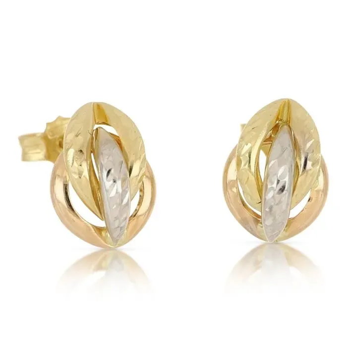 Gioielli Celiento orecchini nodo oro bianco giallo 18kt donna