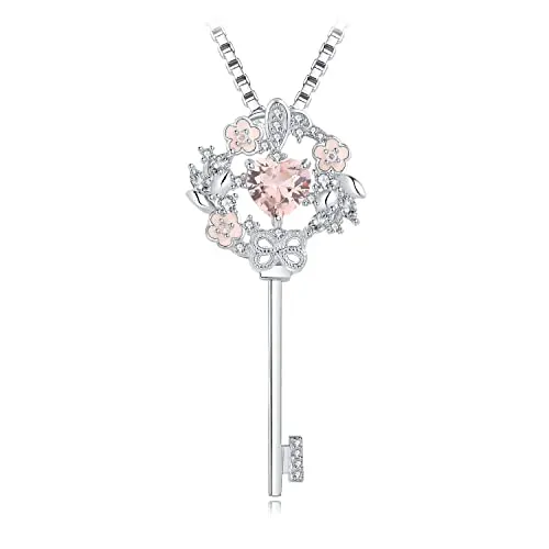 JewelryPalace Fiore 1.9ct collana argento 925 morganite chiave