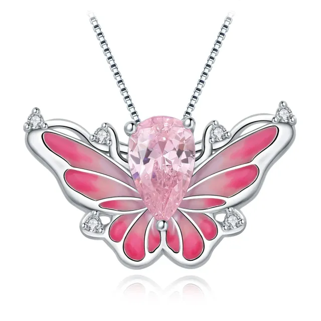 JewelryPalace Farfalla 0.2ct collana argento smaltata