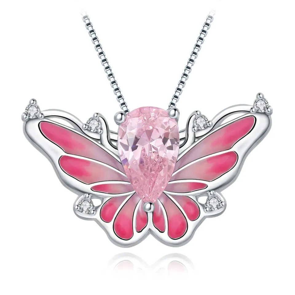 JewelryPalace Farfalla 0.2ct collana argento smaltata