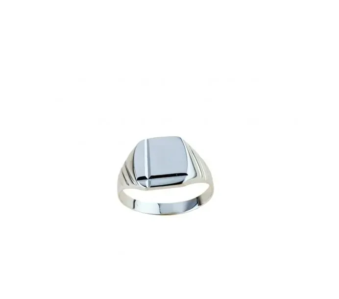 Gioielli Celiento Anello uomo scudo oro bianco 18Kt