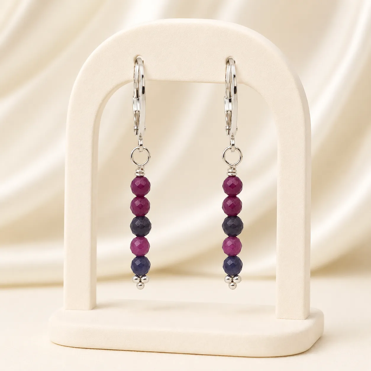 Victoria Jane Sapphire Ruby orecchini pendenti argento