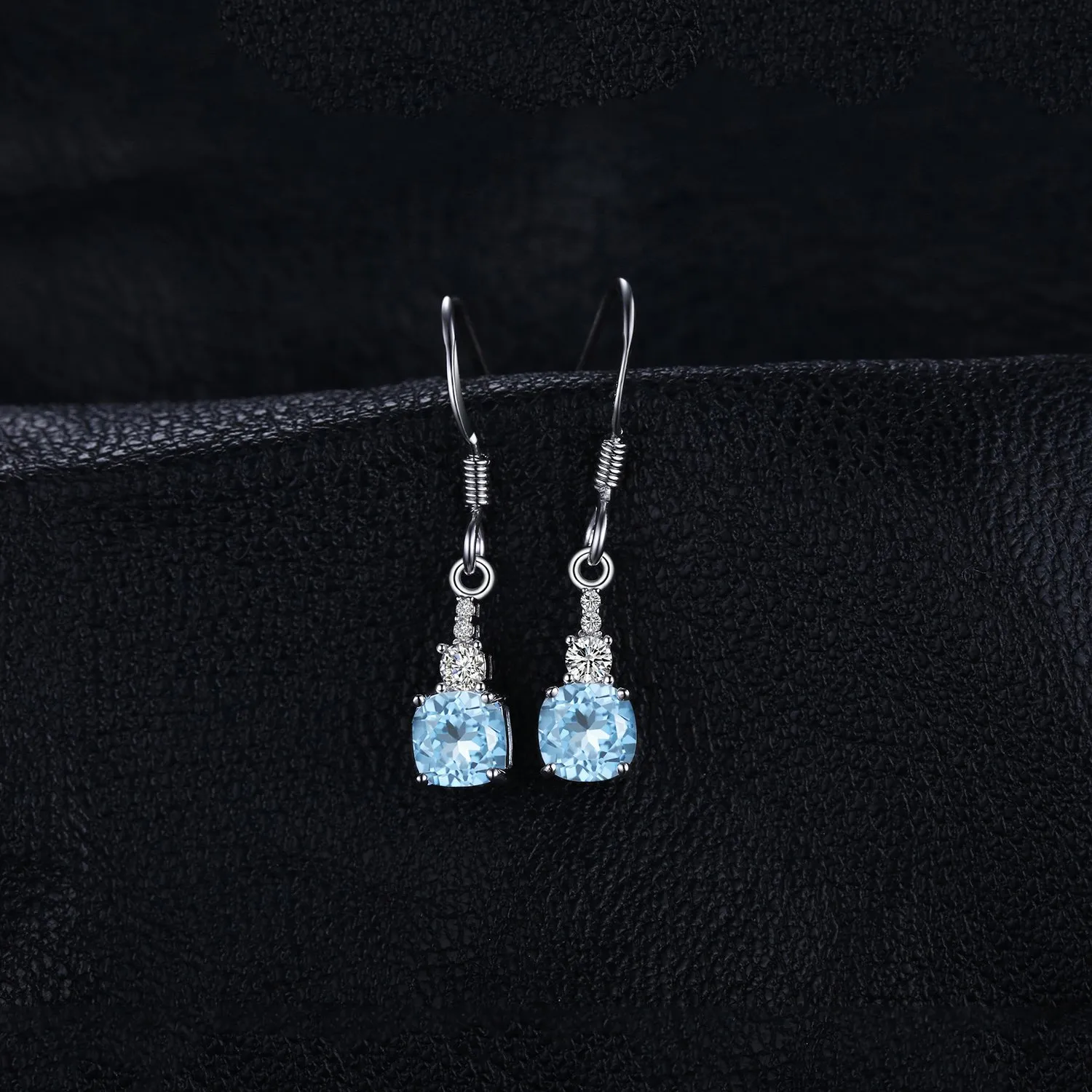 JewelryPalace Orecchini Pendenti Topazio Azzurro Argento 925