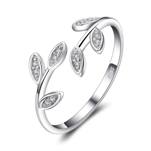 JewelryPalace Foglia di Olivo Anello Argento Regolabile
