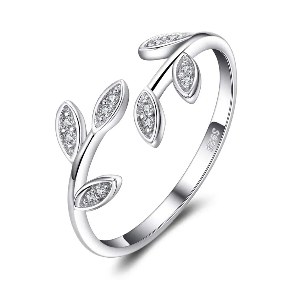 JewelryPalace Foglia di Olivo Anello Argento Regolabile