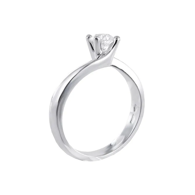 Gioielli Celiento Solitario anello oro bianco 18kt 4 griffe