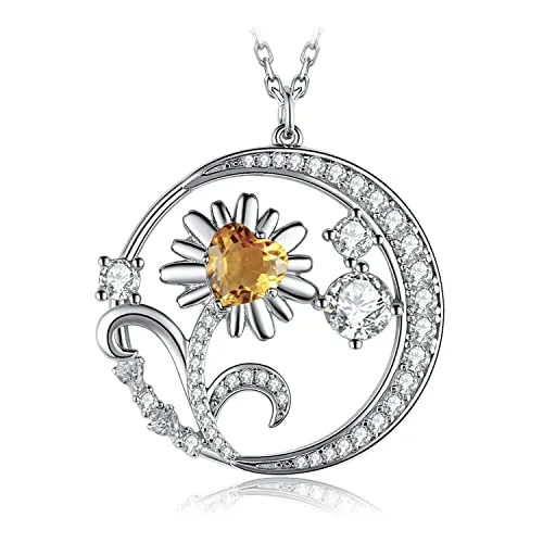 JewelryPalace Cuore Citrino Collana Argento 925 45 cm