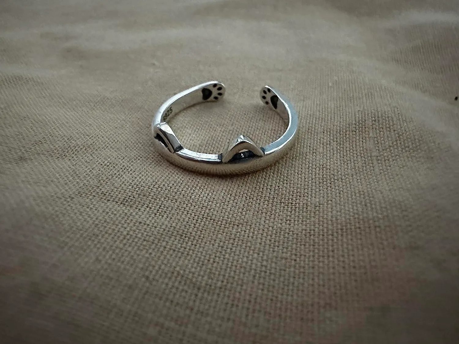 JewelryPalace Gatto Zampa anello argento regolabile