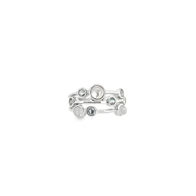 Victoria Jane Raindrop anello argento topazio luna