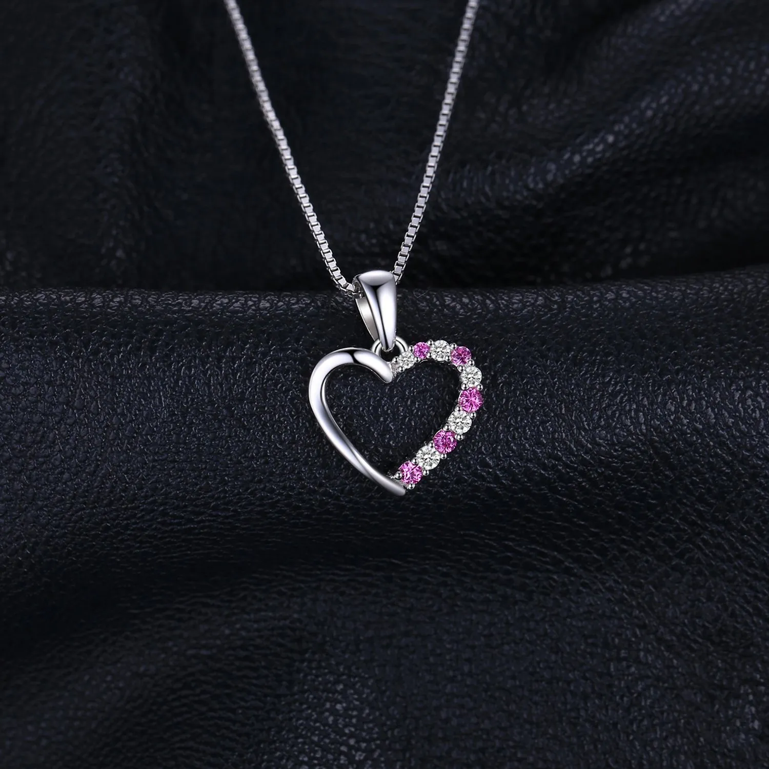JewelryPalace Cuore collana oro rosa 45cm zaffiro rosa creato