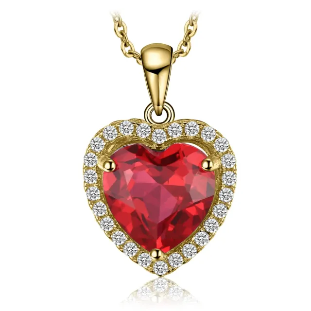 JewelryPalace Cuore 4ct Rubino collana oro 45cm rosso