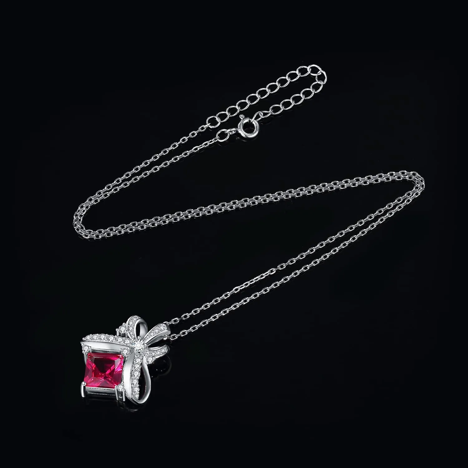 JewelryPalace Farfalla 3.6ct collana argento zaffiro rosa 45cm