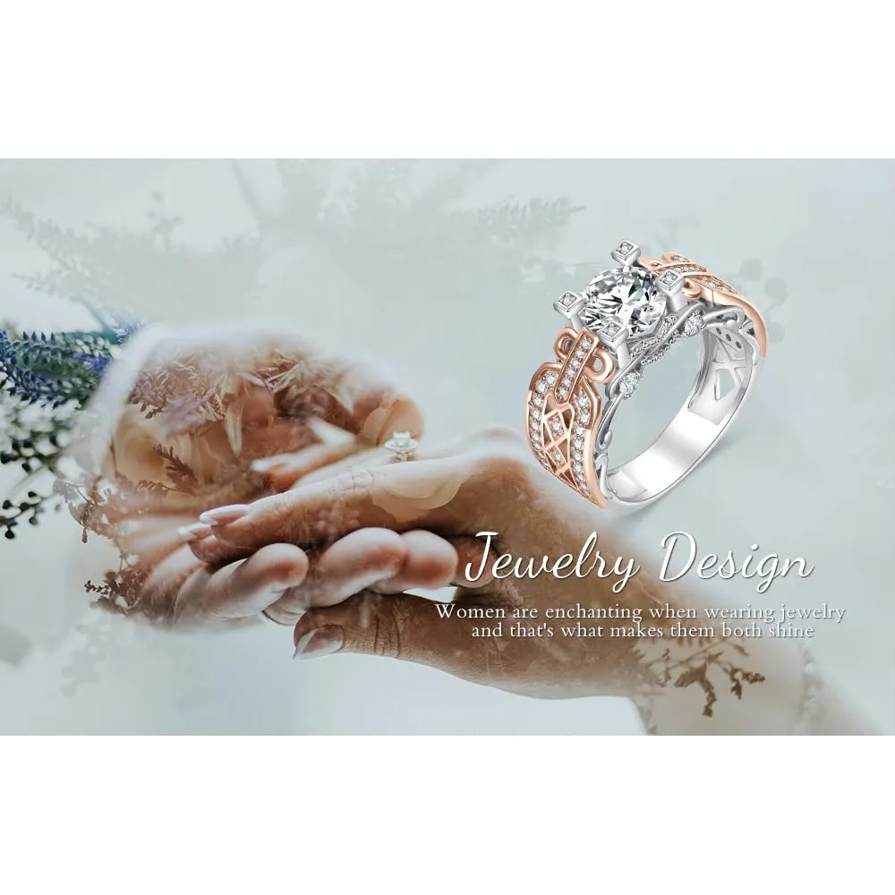JewelryPalace Infinito anello fidanzamento argento zirconia oro rosa