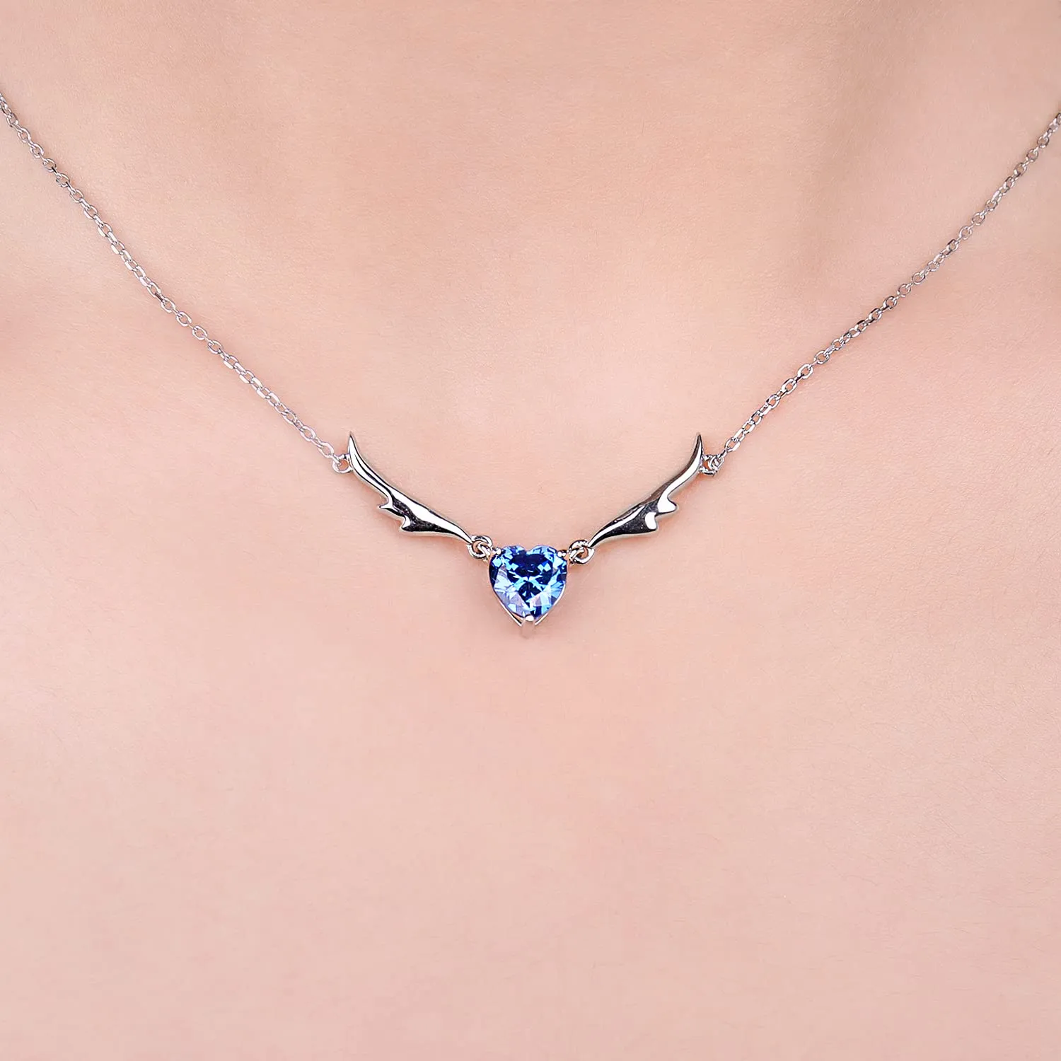 JewelryPalace Ali d'Angelo Cuore 1.5ct collana argento 45cm blu
