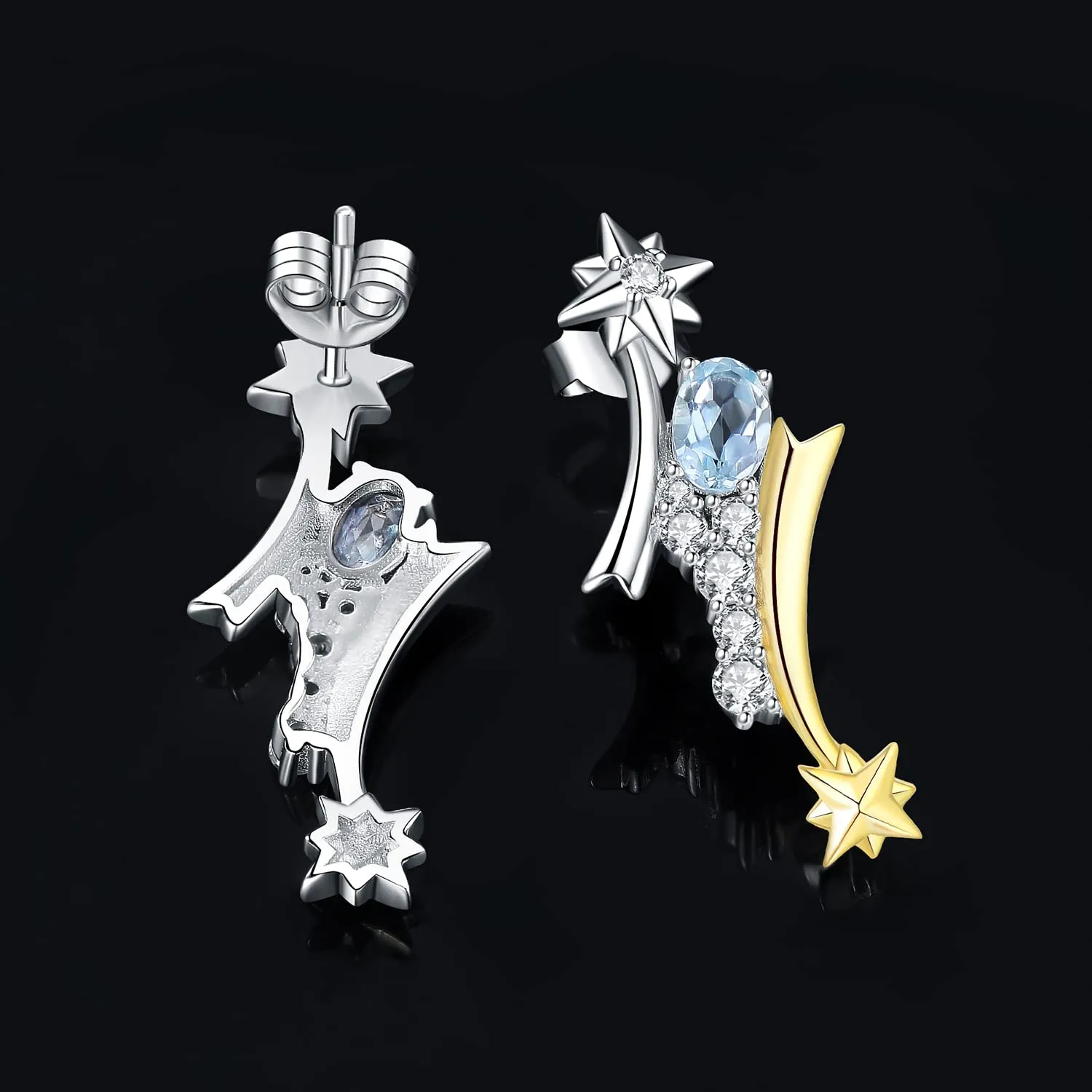 JewelryPalace Stelle 1.3ct Orecchini Topazio Azzurro Ovali
