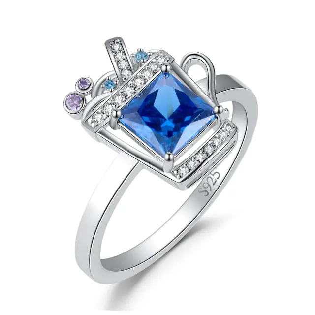 JewelryPalace Bevanda 3.68ct anello argento 925 spinello blu