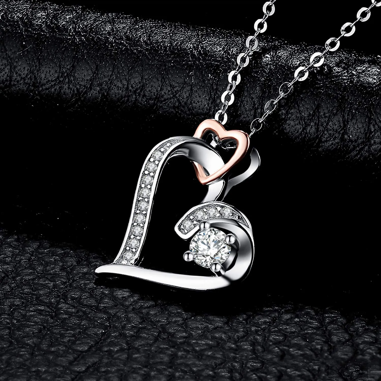 JewelryPalace Infinity collana cuore bicolore argento 45 cm