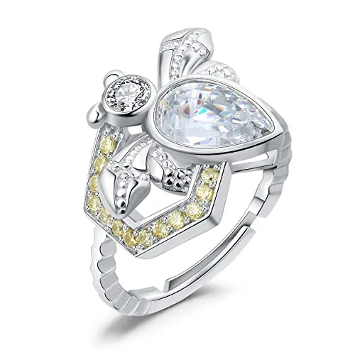 JewelryPalace Ape anello argento 925 zirconia gialla 2.3ct