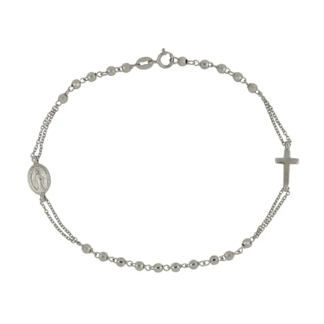 Gioielli Celiento bracciale rosario unisex oro bianco