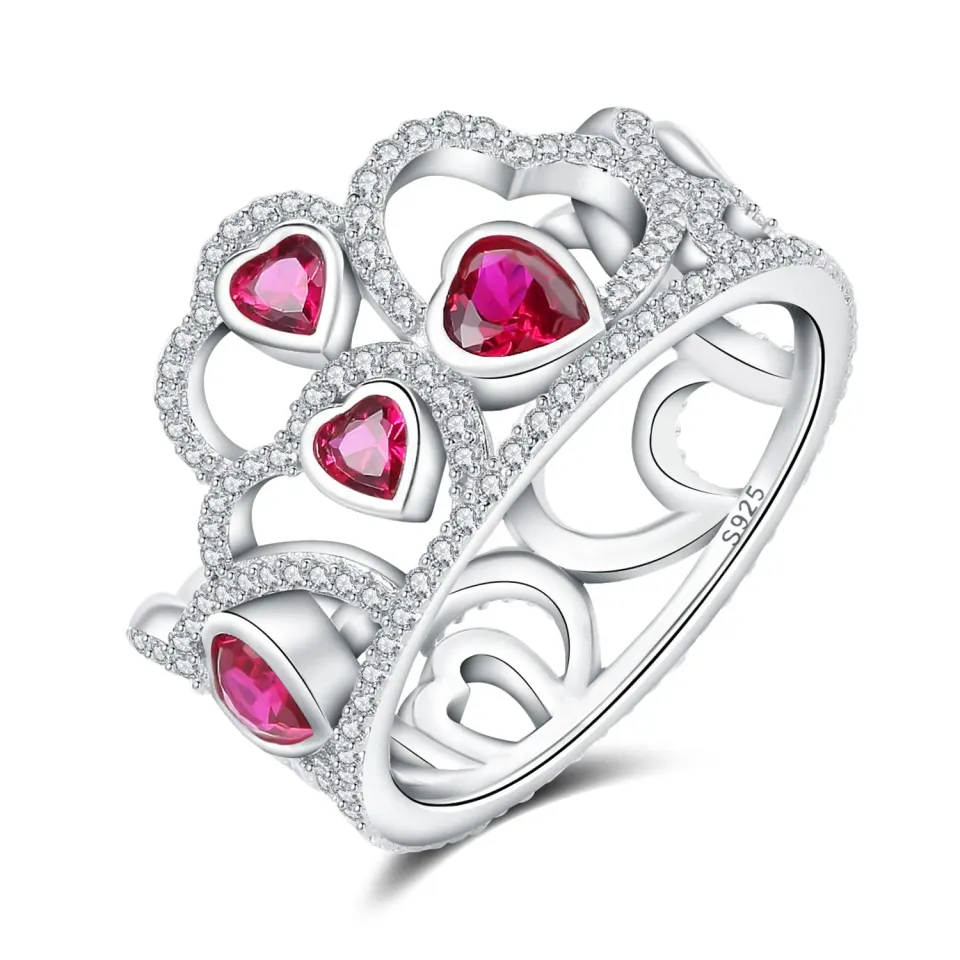 JewelryPalace Cuore 1.9ct anello argento rubino rosso