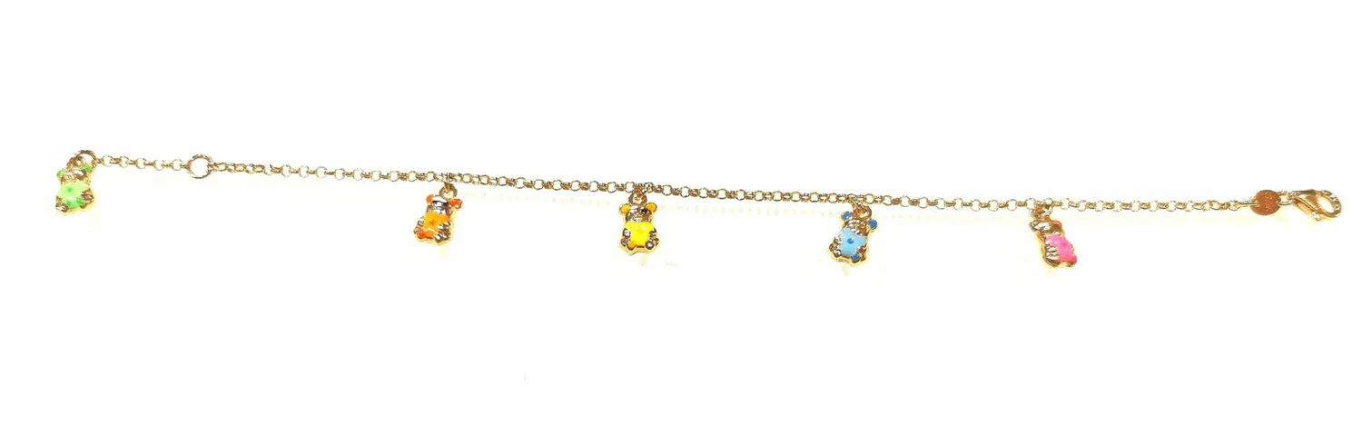 Gioielli Celiento bracciale bambino oro giallo orsacchiotti