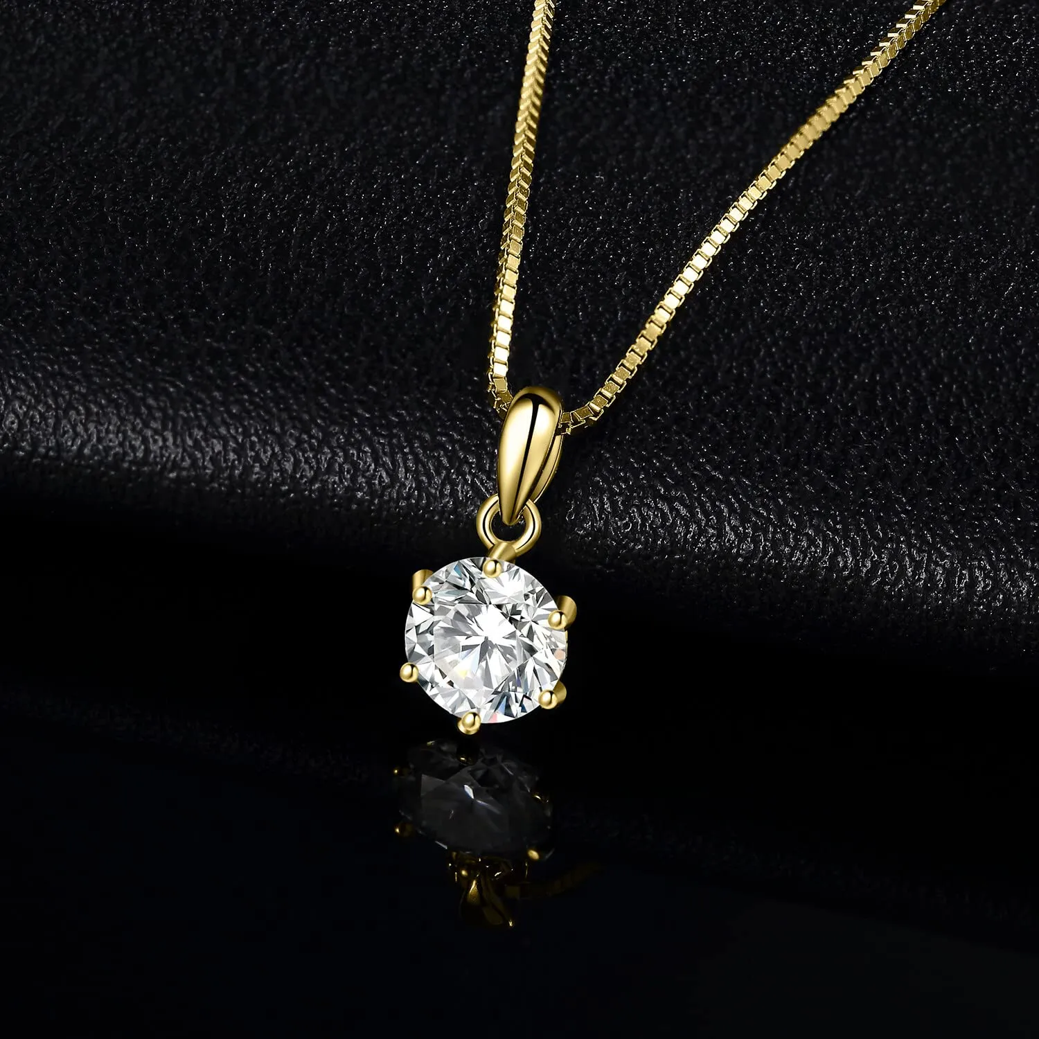 JewelryPalace Moissanite 1.0ct collana oro taglio rotondo